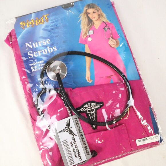 Nurse Scrubs Costume Spirit Pink Size L/XL  12-16 - Picture 5 of 9